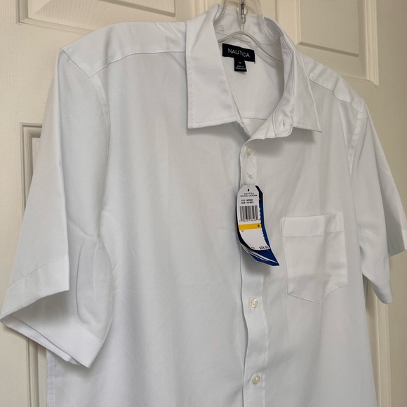 NWT Nautica White Short Sleeve Uniform Shirt Boys M (12/14) - Picture 4 of 11